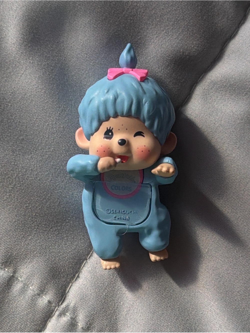 Blue monchhichi hipper